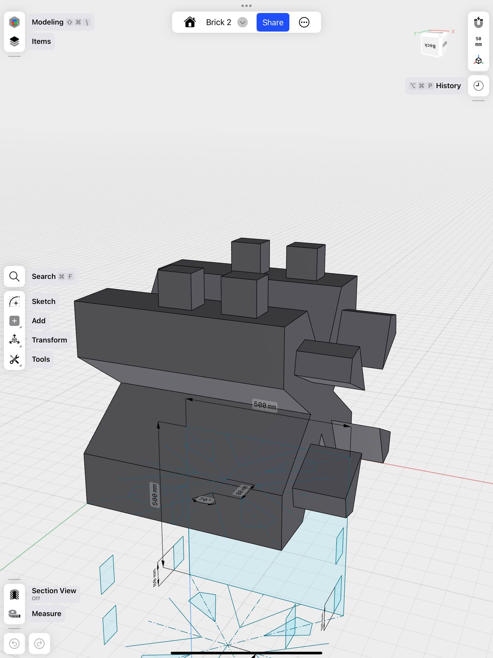 Image of the cube sub-unit in 3D modelling.