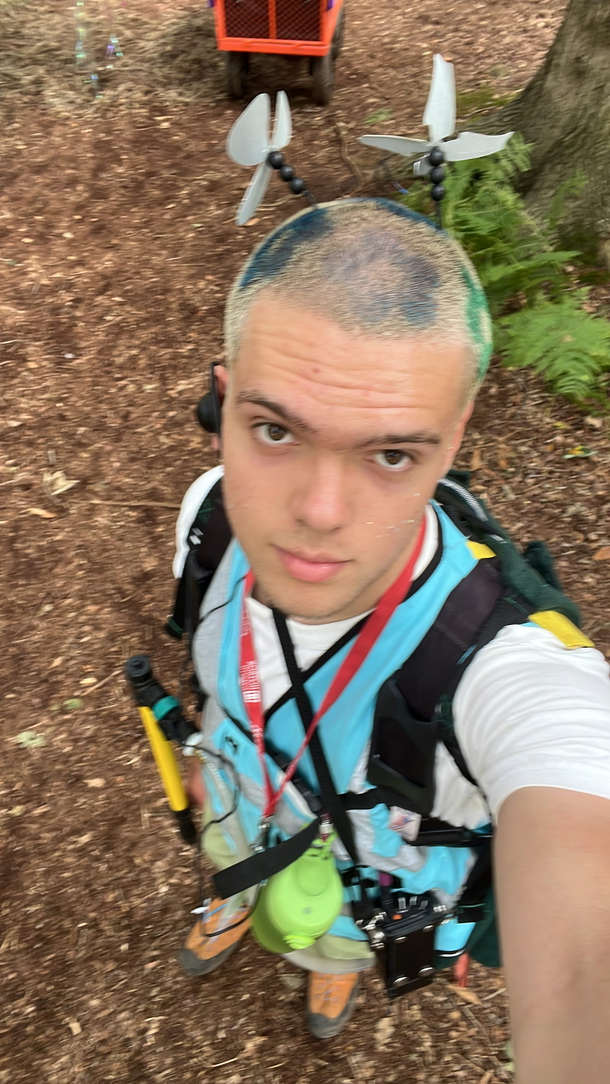 The harness fit around our fire backpacks and other gear :-)