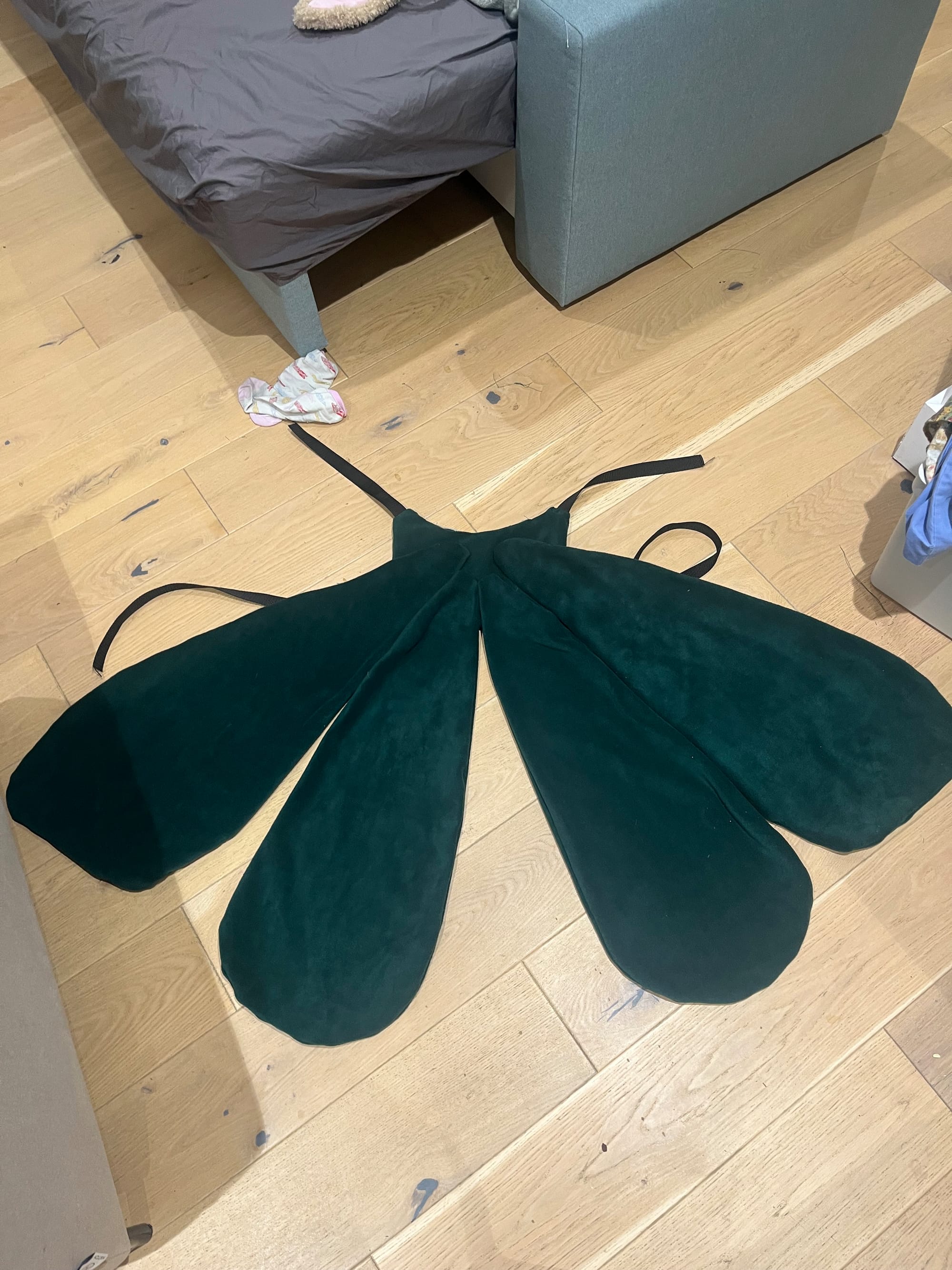 Final layout of wings and harness